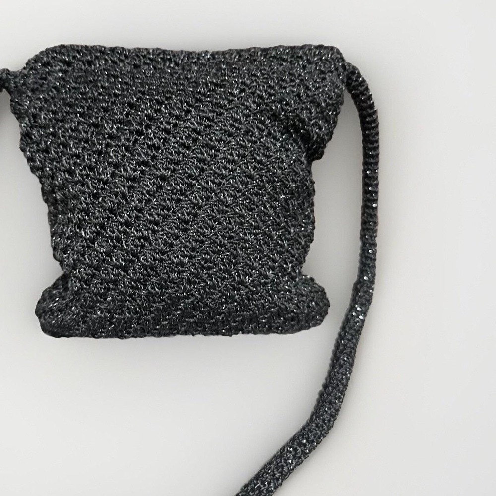 The Sak Woven Crossbody Bag Purse in Black Adorable Shimmery Sparkles